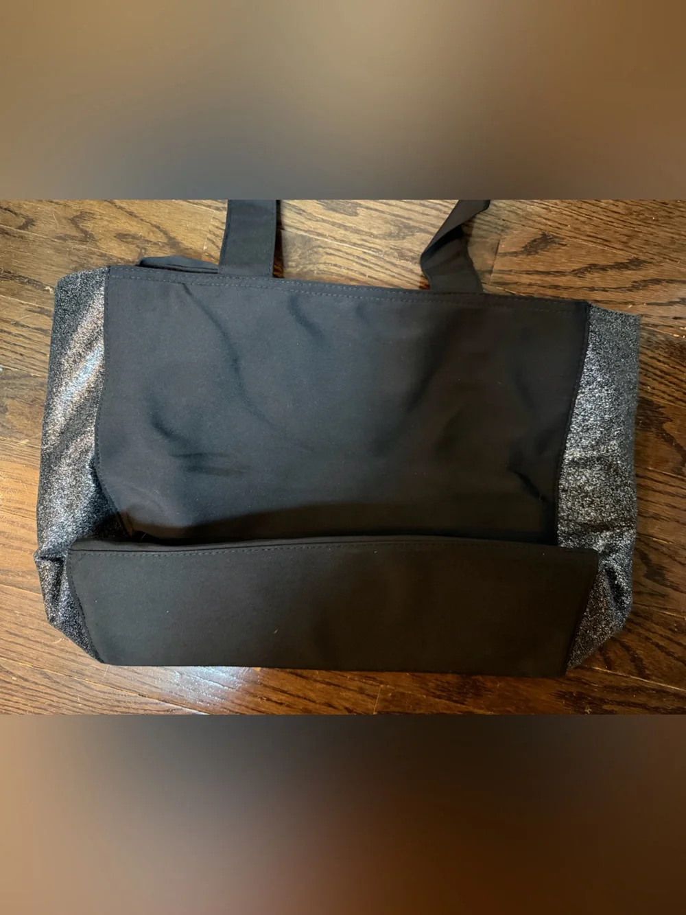 Coach Black Tote with Glitter Gray Side Panels